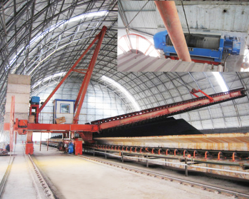 Side Scraper Reclaimer dengan panjang lengan dari 11 hingga 36 meter